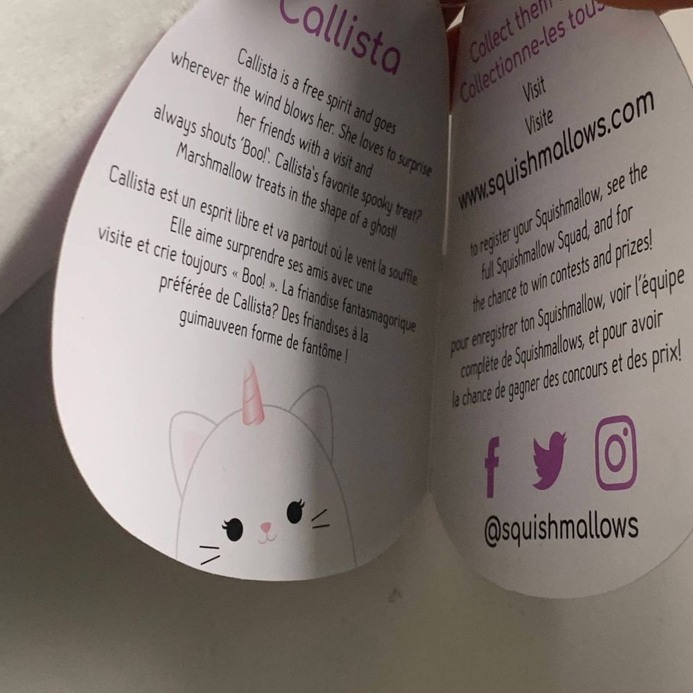 Squishmallow Callista Caticorn Boo Ghost Cat 12" - Picture 7 of 13